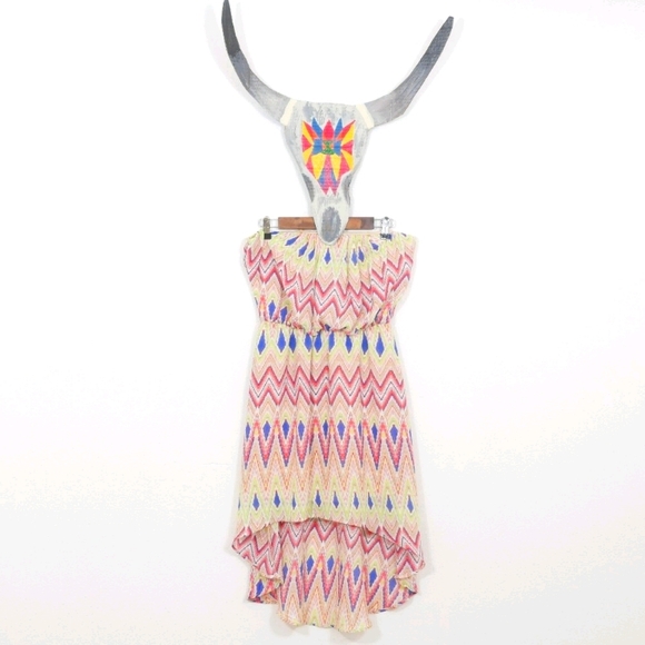 HeartSoul Dresses & Skirts - HeartSoul strapless multi print boho/beach dress